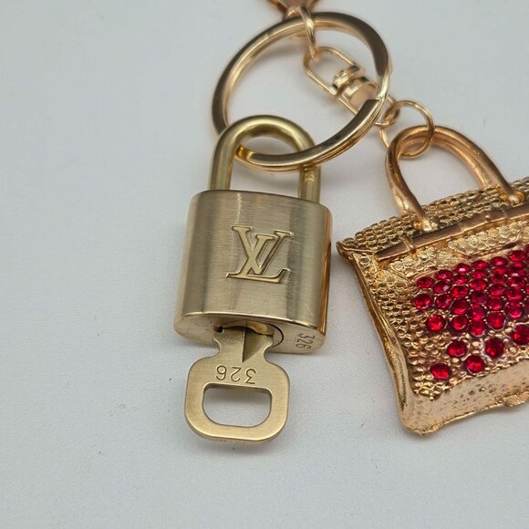 Authentic Louis Vuitton Lock & Key with unbranded Bagcharm, Keycharm, Keychain - Picture 7 of 9